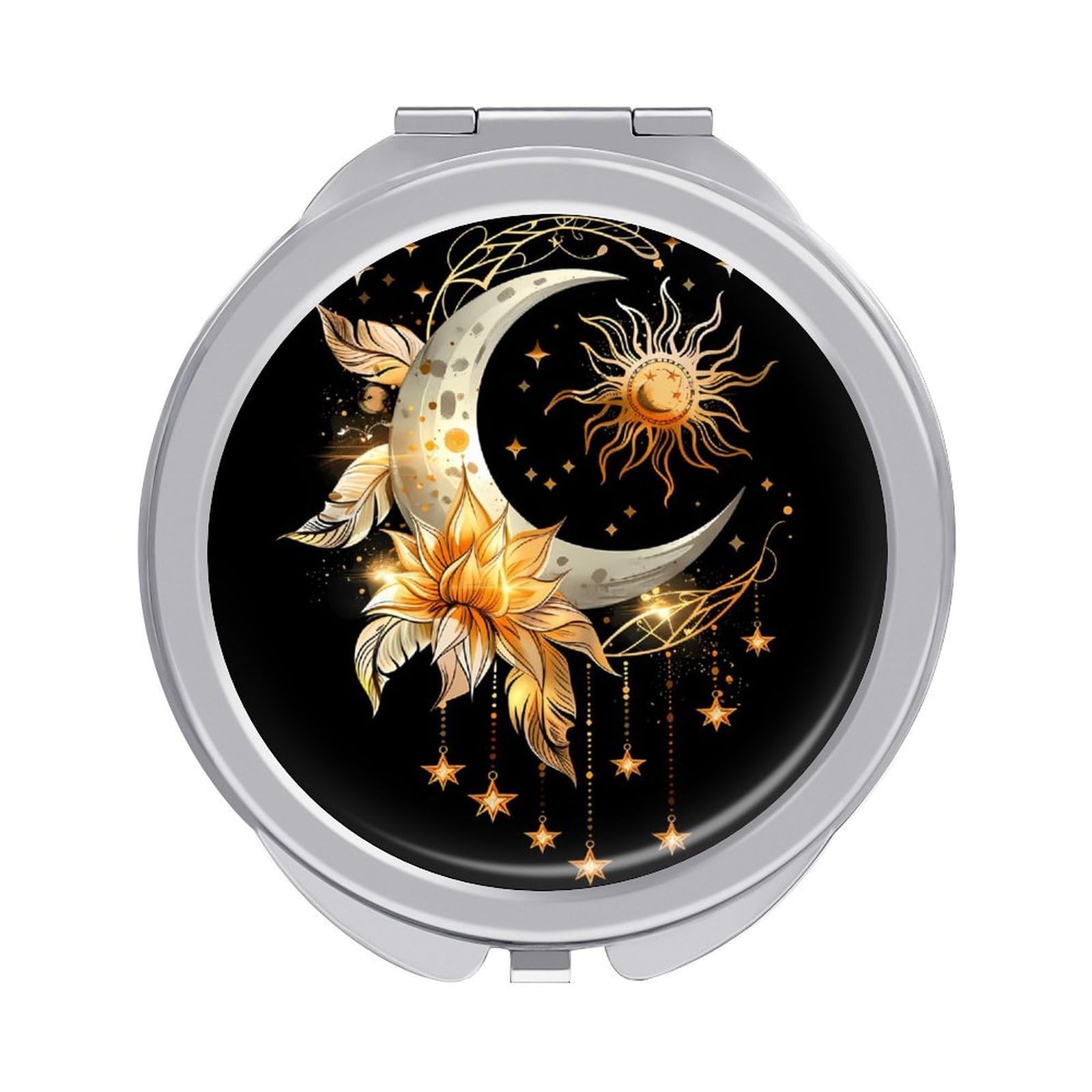 Boho Sun And Moon Makeup Mirror Portable Compact Mirror Small Travel Mirror for Purse Pocket