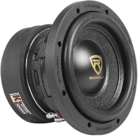 Rockville Subwoofer de áudio automotivo W65K9D4 16.5 cm 1000W pico duplo de 4 Ohm, 250W RMS, graves profundos, construção durável, design compacto, para entusiastas de áudio de carro