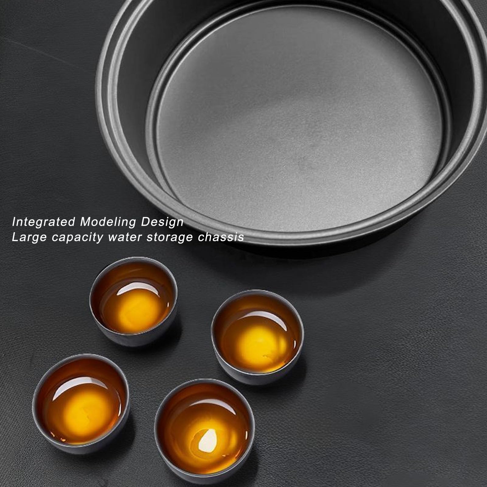 Cryfokt Juego de té para Acampar, Bandeja Multifuncional de té Tradicional Chino Kung Fu con Tazas y Jarra, Juego de Tetera Ligera para Actividades Pesca, Senderismo y oficina.