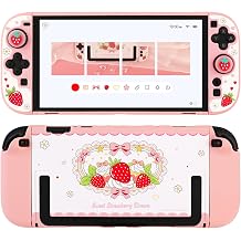 Cute Strawberry Protective Case for Nintendo Switch 2, Dockable Hard Shell
