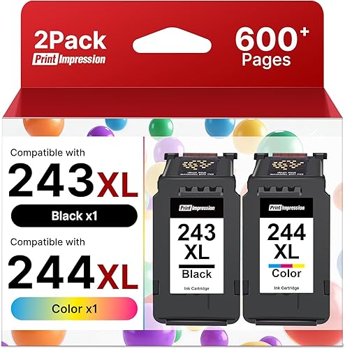 Paquete múltiple de tinta PG-243CL-244 de repuesto para cartuchos de tinta Canon 243 y 244 compatibles con Pixma TR4520 TR4522 MX492 MX490 TS302