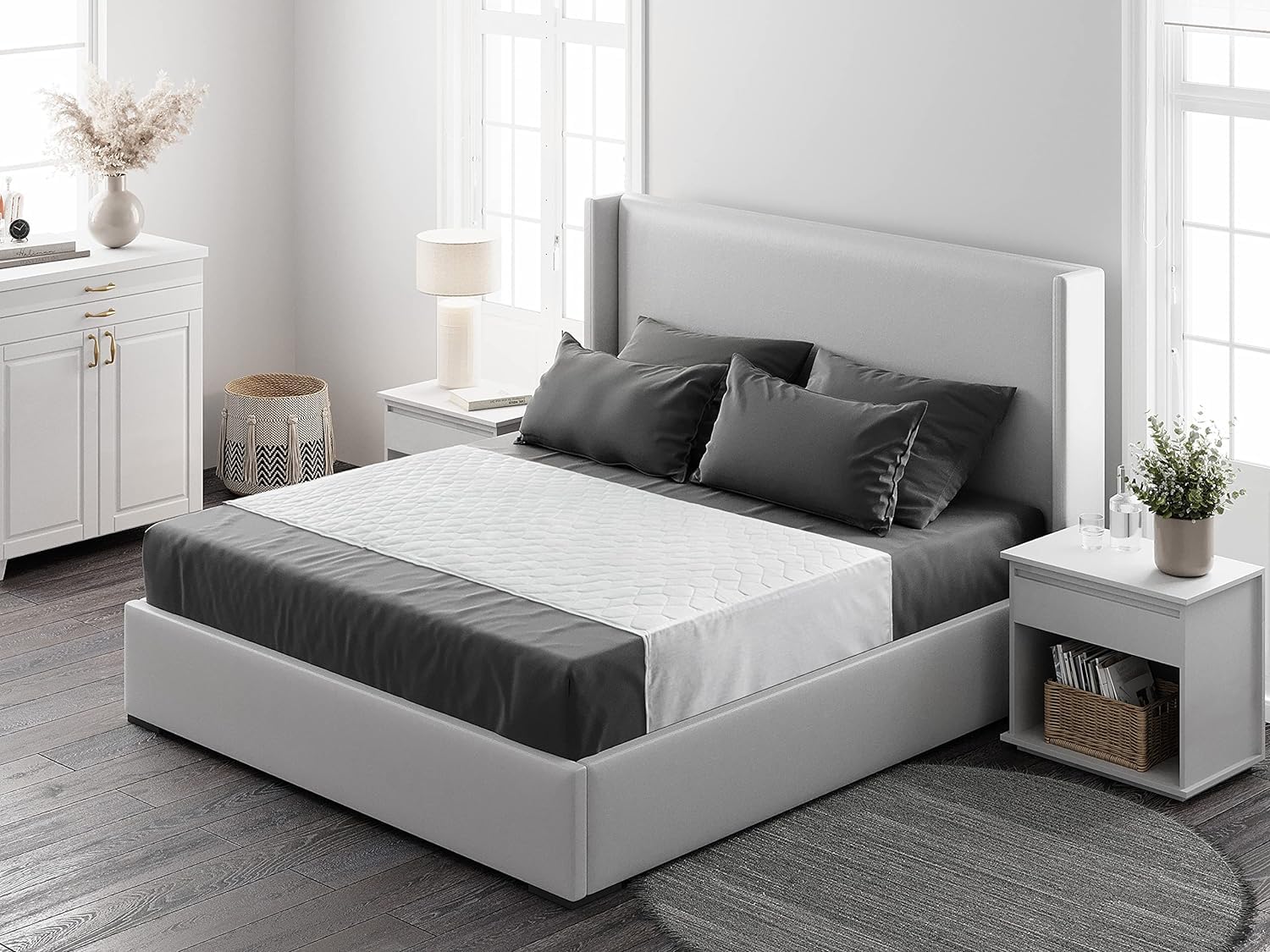 Almohadillas de cama impermeables de alta calidad con solapas plegables, protector de colchón lavable para incontinencia para adultos y niños, 100% impermeable, paquete de 2
