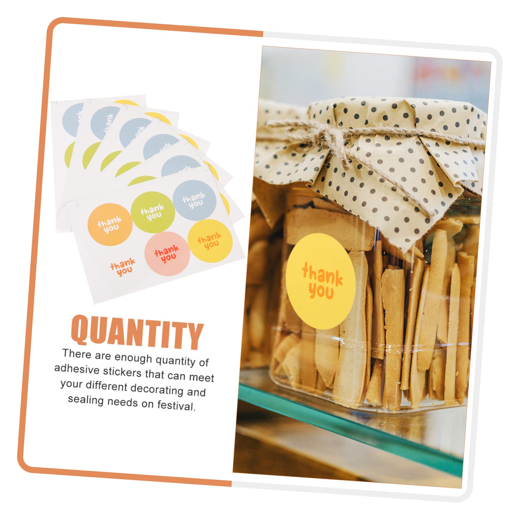 NUOBESTY 100pezzi Adesivi Ringraziamento Per Decorazioni Feste Etichette Autoadesive Per Confezioni e Buste Adatti Per Matrimoni Compleanni e Occasioni Speciali