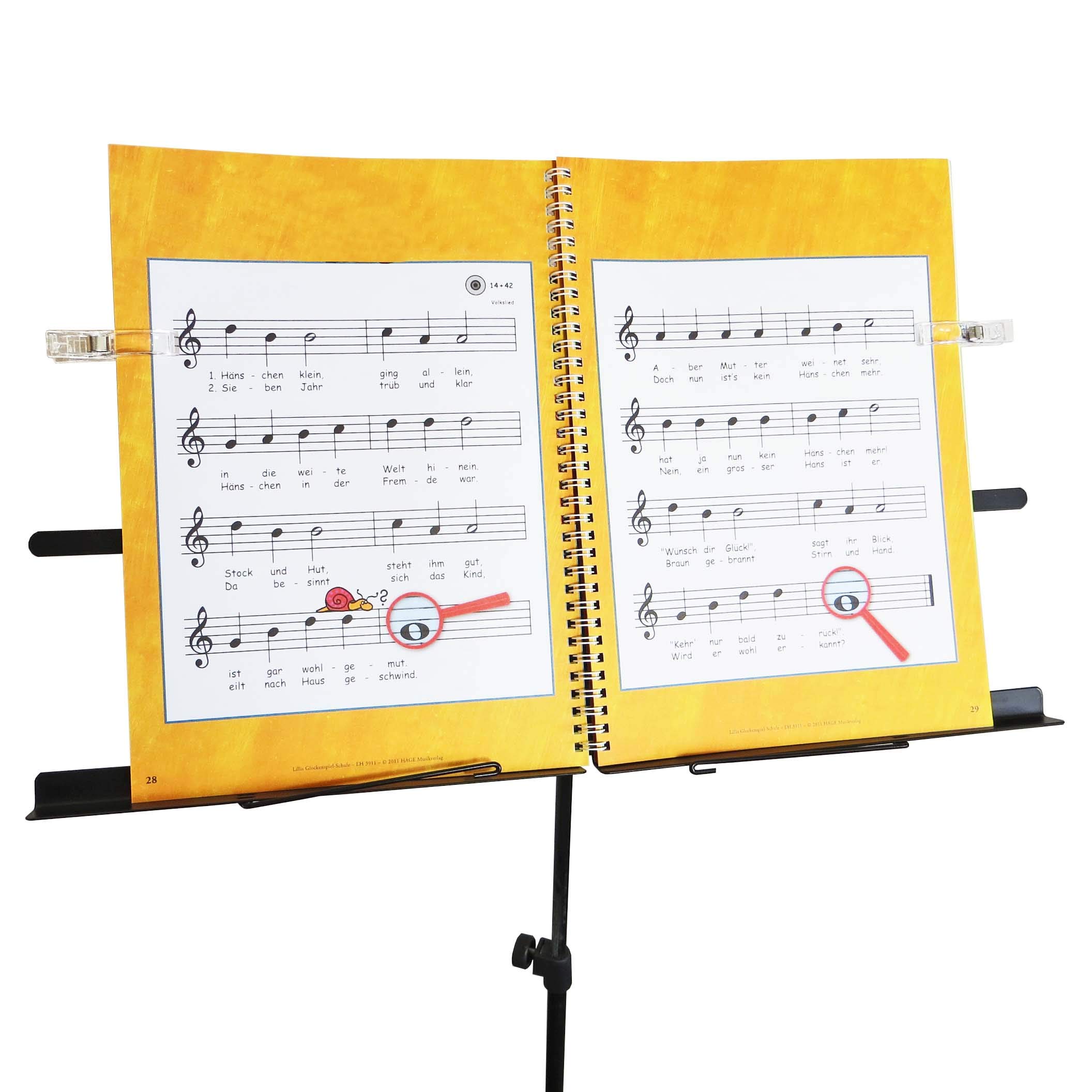 K&M 100/1 Pupitre noir + sac Keepdrum + 4 pinces pour partitions