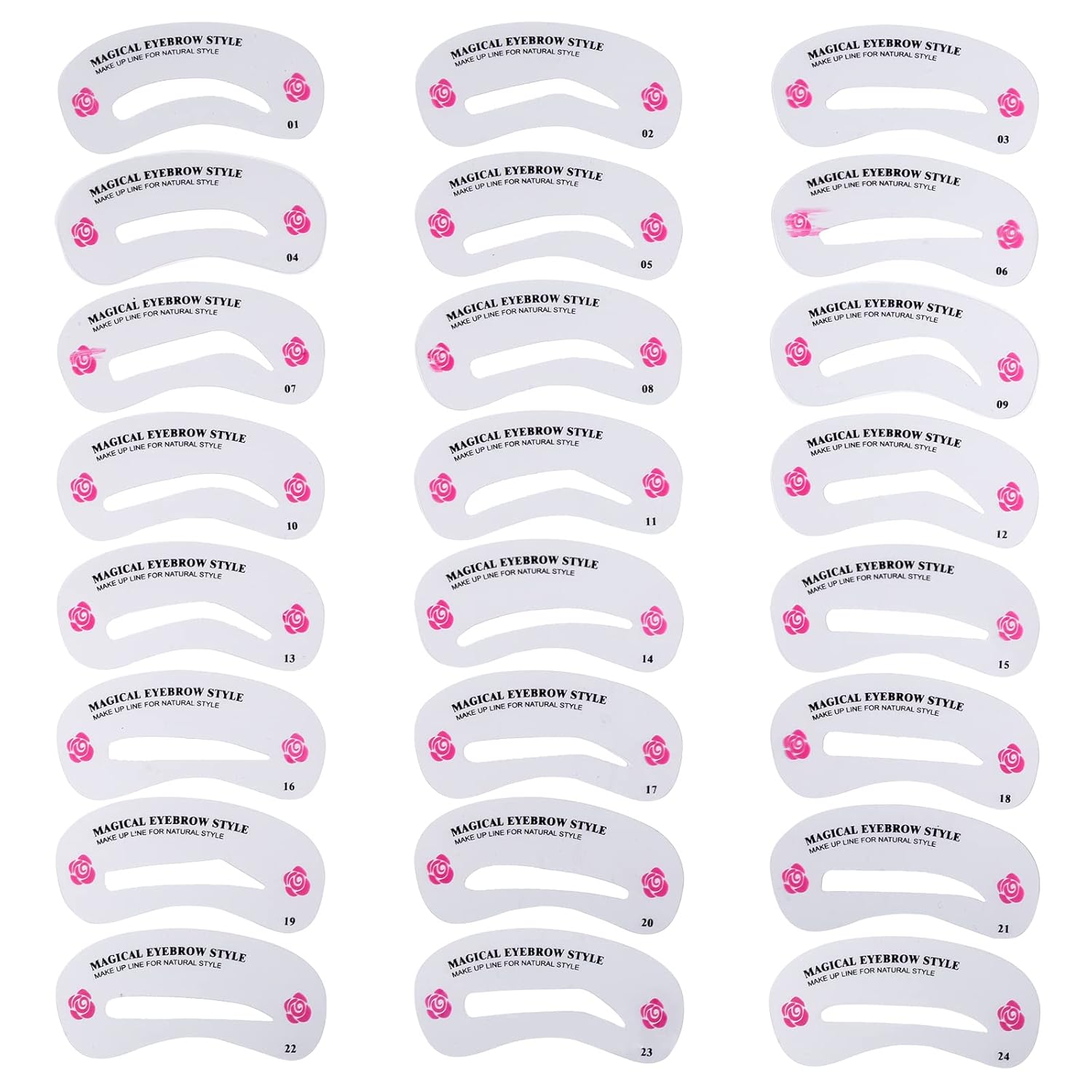 24 Styles Eyebrow Stencils, Eyebrow Shaper Sticker Kit, Reusable Eyebrow Template, DIY Makeup Beauty Tools for Beginners & Professionals (Pack of 24)