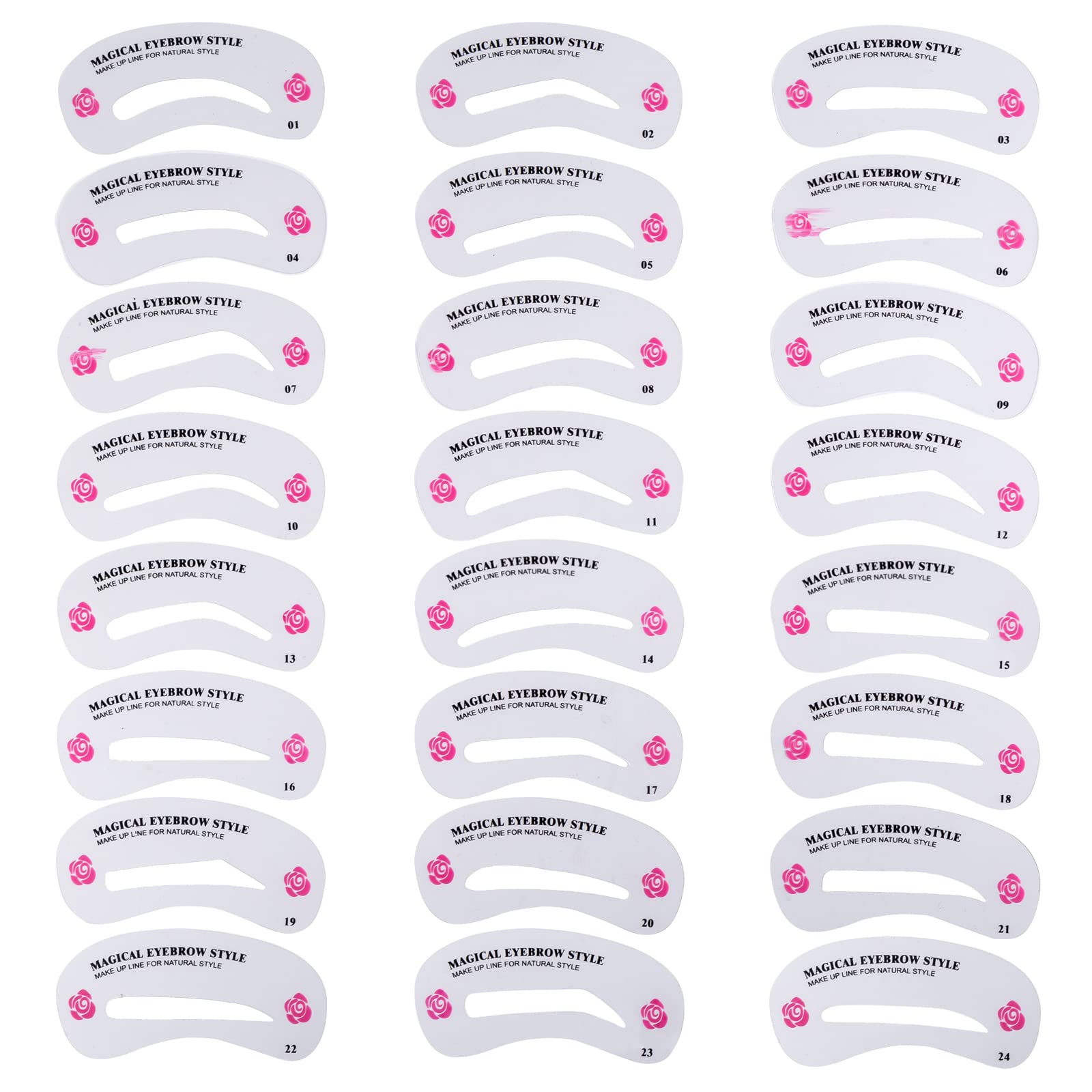 Flohayo24 Styles Eyebrow Stencils, Eyebrow Shaper Sticker Kit, Reusable Eyebrow Template, DIY Makeup Beauty Tools for Beginners & Professionals (Pack of 24)