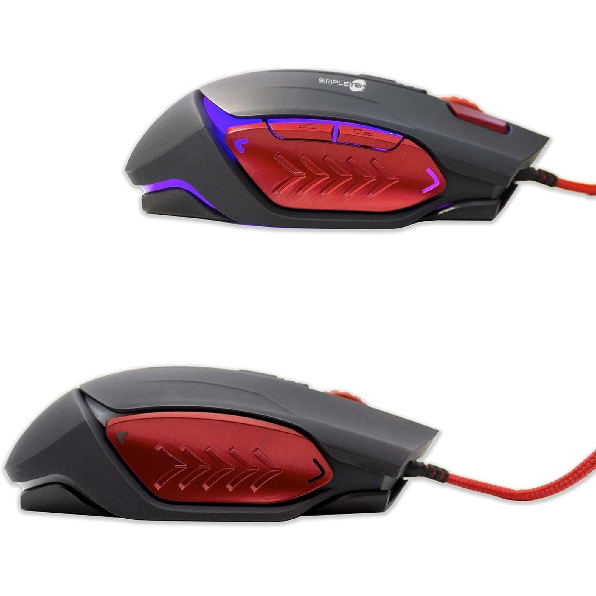 SIMPLETEK - Kit Gaming Mouse & Tastiera RGB | QWERTY Layout Italiano Tasti Sospesi Anti-Ghosting | Mouse Programmabile 3200 DPI