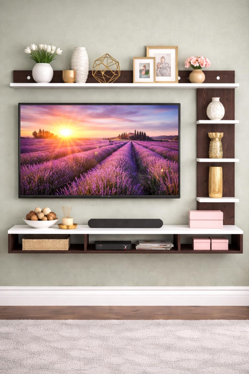Designer Wall TV Unit with Open Shelves & Modern Finish-image-12