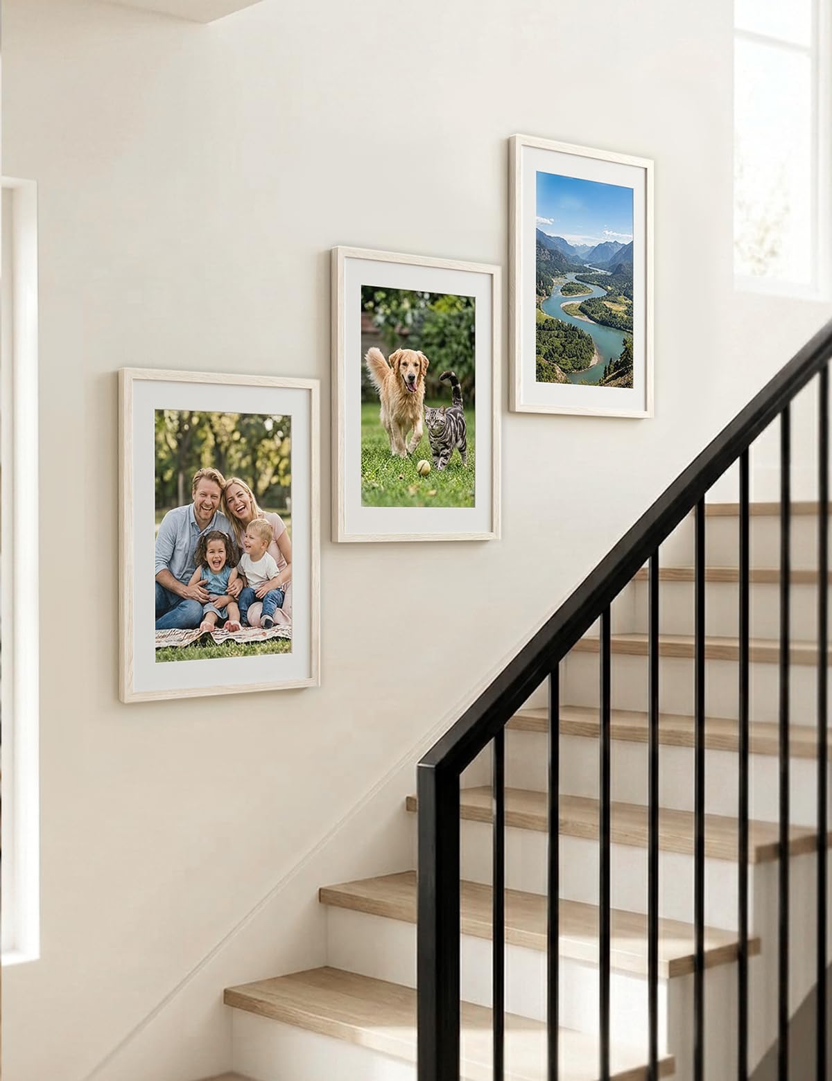 HOUSE DAY set di 3 cornici A4 - cornice in legno 21x30cm, cornice per poster in plexiglass, cornice per poster, cornice per documenti per poster moderni, cornice per foto in MDF (bianco)