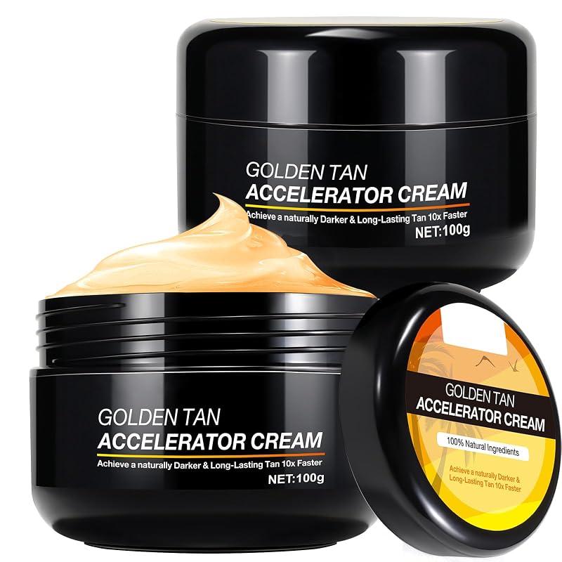 Creme bronzeador QRZBPZWE para rosto e corpo, uso interno e externo, pacote com 2