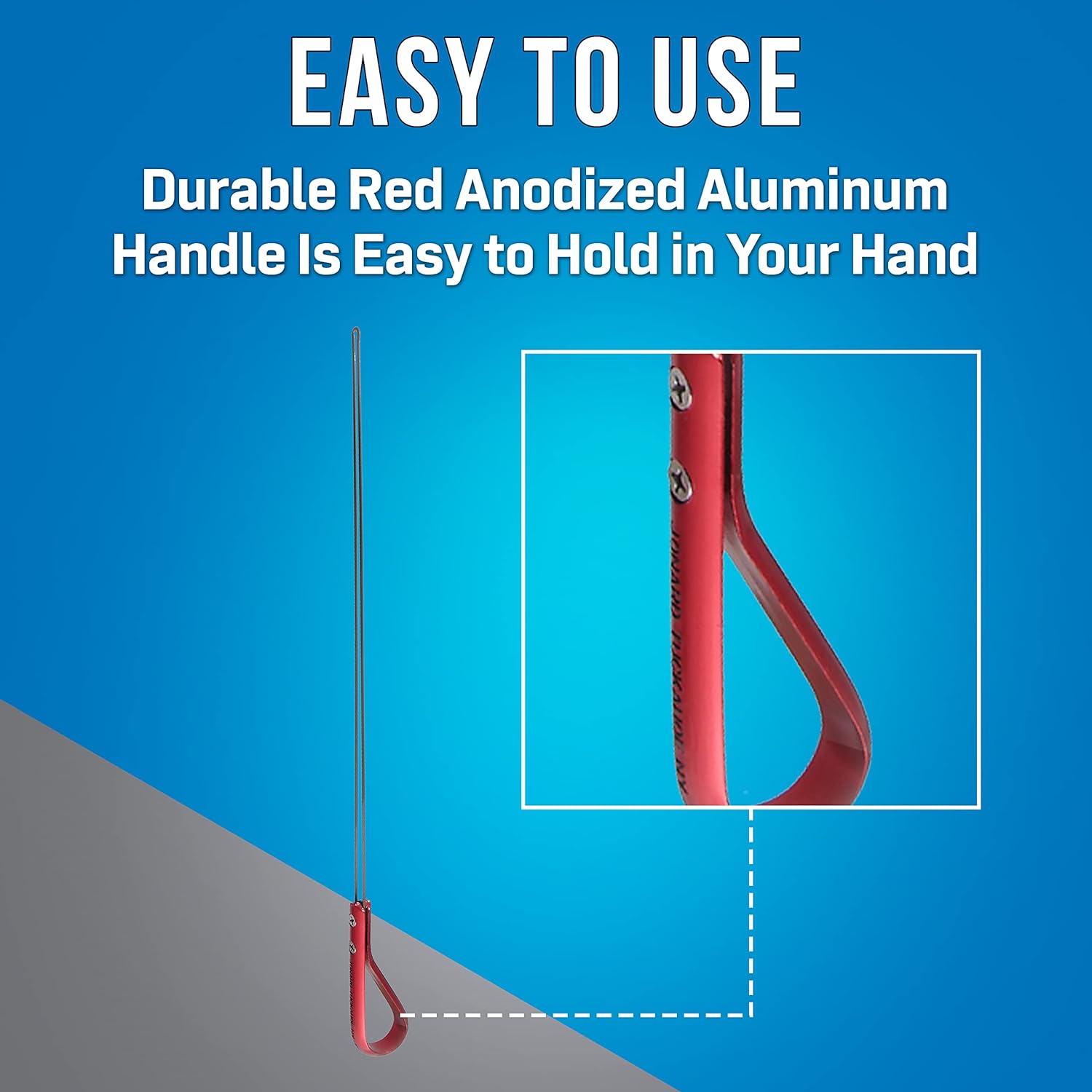 Jonard Tools JIC-2257M Metal Wire Loop Puller with Red Anodized Aluminum Handle, 8-1/2" Length