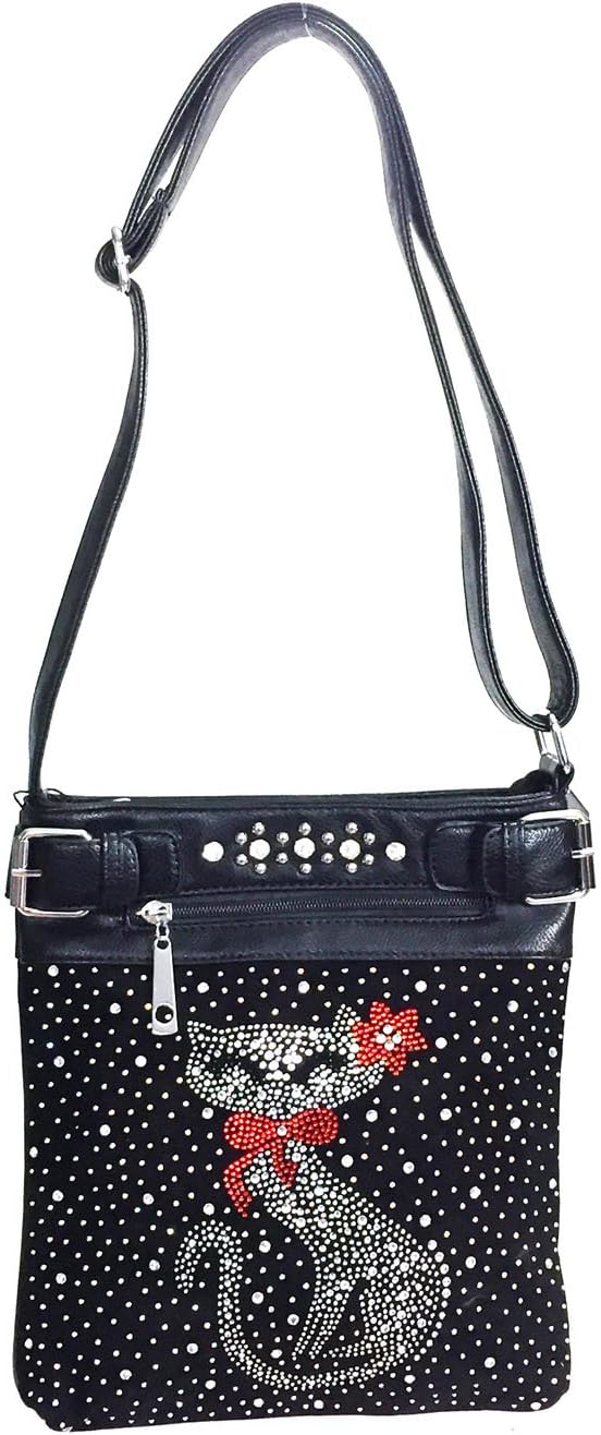 Rhinestone Cross Body bag Cat Purse