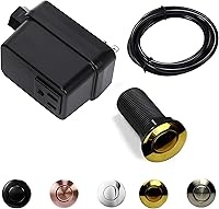 Vista 29 de 2.5" Long Single Outlet On/Off (Black) Air Switch Garbage Disposal Push Button with Cord, Kitchen Sink Top Switch, Garbage Disposal Kit for Waste