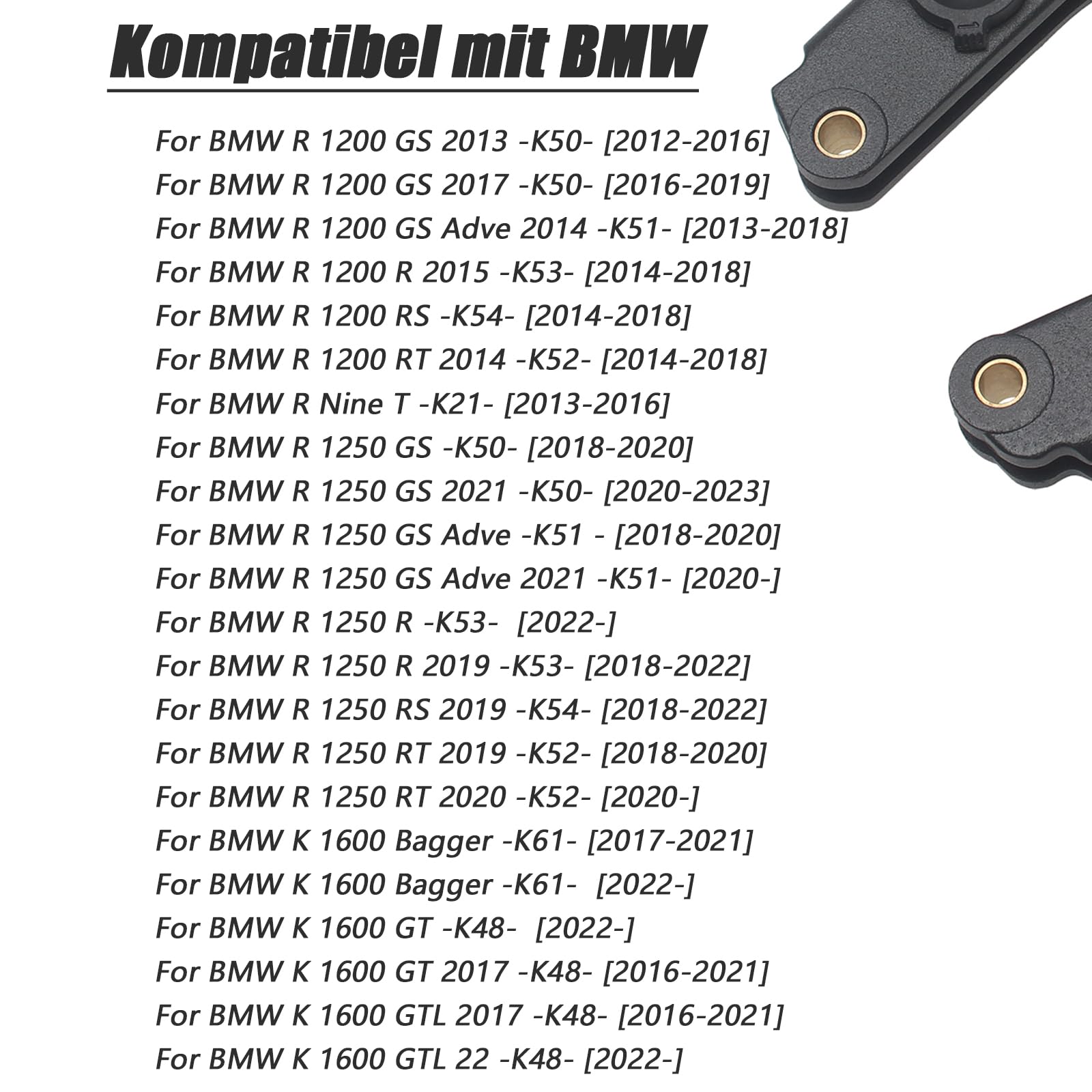 1 Paar Motorrad Bremshebel Motorrad Kupplungshebel CNC Aluminium Bremshebel Motorrad Kompatibel mit BMW R1200GS R1200RS R1250GS Adventure K1600 R Bagger K1600 GTL Nine T Serie(Schwarz-2)