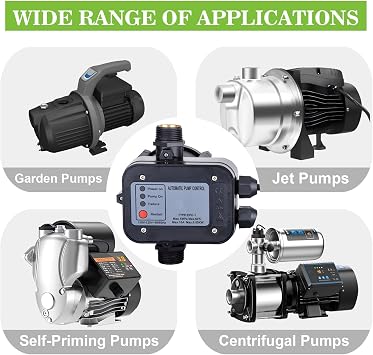 MARSTEK IP65 Automatic Water Pump Controller,Water Pump Pressure Switch Water Flow Sensor Switch Electronic Pump Pressure Regulator for Self-priming Pump,110V-120V~50/60Hz
