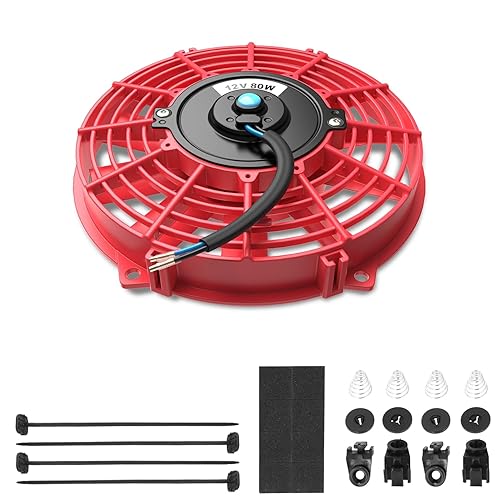 Kit de ensamblado de ventilador eléctrico Dynasty de refrigeración de alto rendimiento para automóvil, Rojo