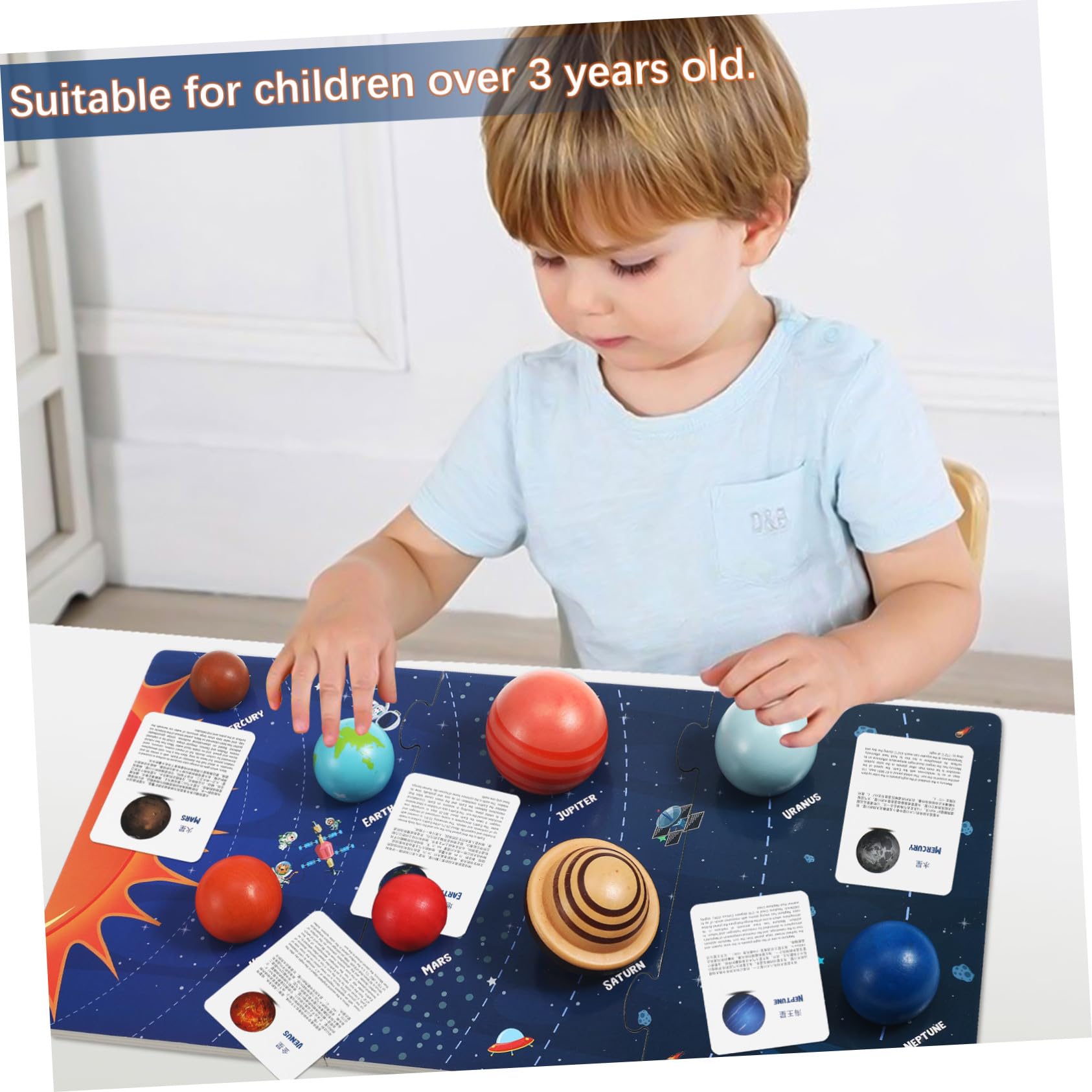 Puzzle Solare in Legno, 8 Pianeti, Gioco Educativo | Superficie Liscia, Lavorazione Accurata, Apprendimento Spaziale per Bambini