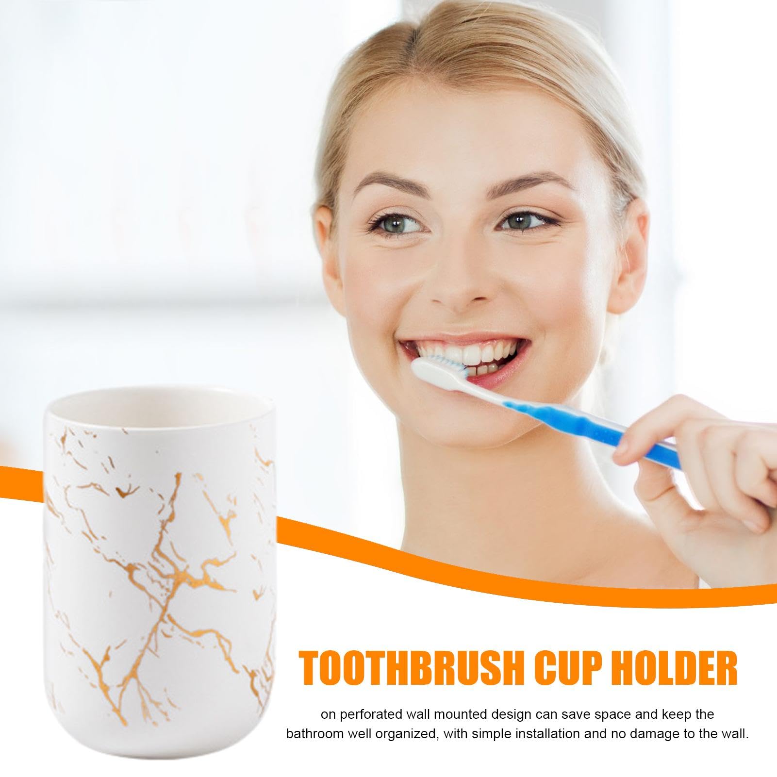 Porte Brosse à Dents Céramique Mignon Animal - Gobelet Salle De Bain, Support Maquillage Et Rasoir - Blanc Cassé