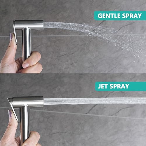 Miniatura 5 de BARROCK Pulverizador de bidé de agua caliente para inodoro con válvula de mezcla de latón caliente y fría, juego de accesorios de pulverización de