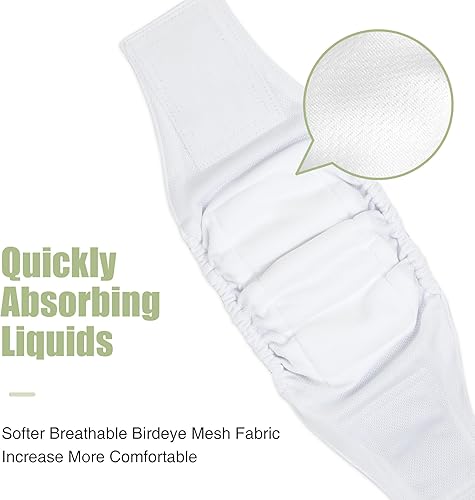 Miniatura 5 de wegreeco Pañales lavables para el vientre para perros machos (patrón elegante), paquete de 3  Pañales lavables para perros machos (negro, negro,