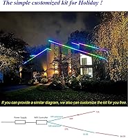 Vista 7 de Kit de tira de luz LED RGB direccionable de 10 pies para exteriores, resistente al agua, 12 V, WS2811, con controlador de sincronización de música