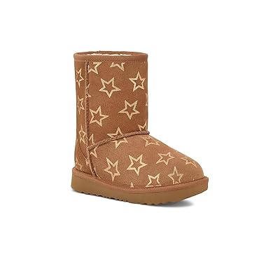 UGG Kids Classic II Iridescent Stars (Toddler/Little Kid) Kids Shoes Chestnut/Gold Iridescent