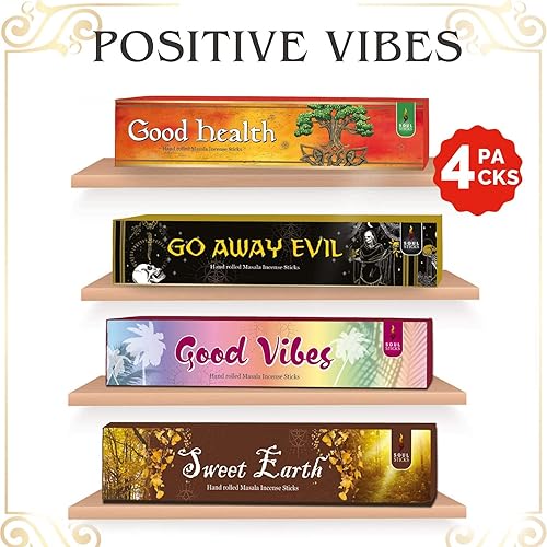 Miniatura 5 de Soul Sticks Varillas de incienso enrolladas a mano, paquete variado de 4 unidades 100% natural de incienso Masala fragancia orgánica para el hogar