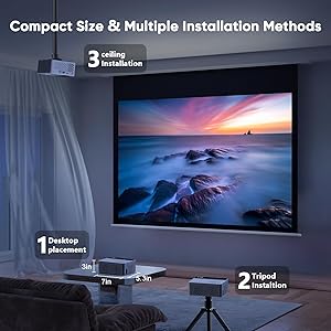 TMY 1080P Full HD Portable Mini Projector, Upgraded Bluetooth Movie Projector with Screen, Compatible with TV Stick Smartphone/HDMI/USB, Indoor & Outdoor Use