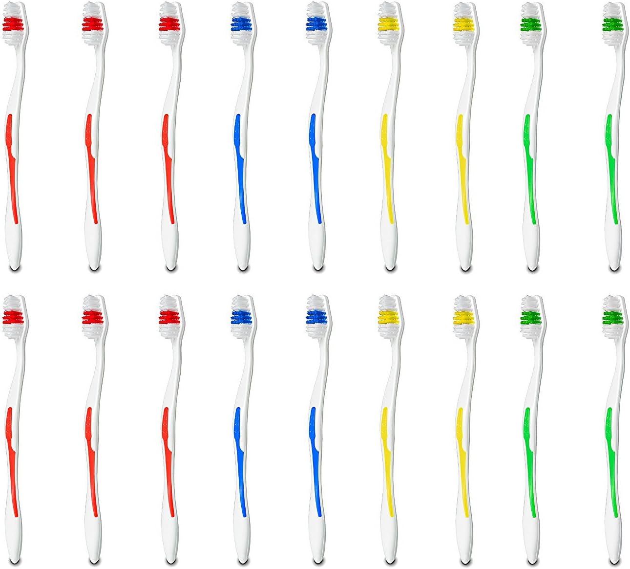 40 Individually Wrapped Manual Medium Toothbrushes Multi-Color Wholesale Lot 7โ Standard Size