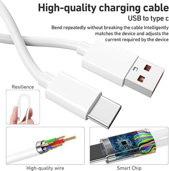 120W USB C charger, Fast Turbo Charger for Xiaomi 15 14 13 12 13T 12T 12s Pro Redmi K80 K70 K60 Pro Redmi Note 12 11 Pro Plus Black Shark 4 5 Poco X5 F4 X With 6.6 ft 6A Type C Cable