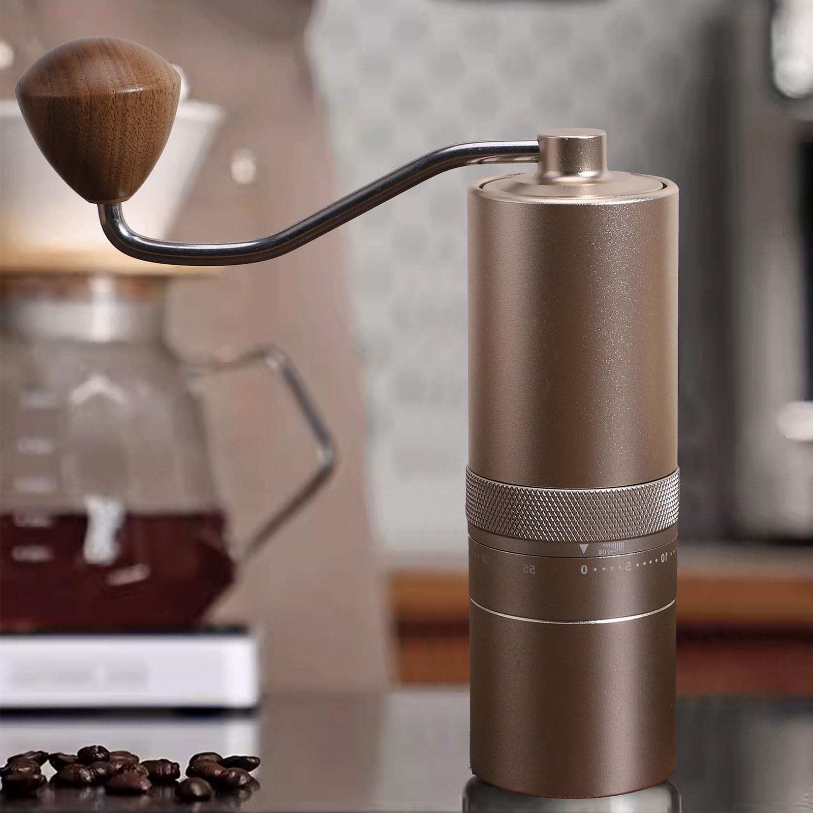 Molinillo de café manual de acero inoxidable 304 resistente con capacidad de 200000 ciclos de molienda y precisión de 0,0005 mm para extracciones perfectas, molinillo de café manual profesional
