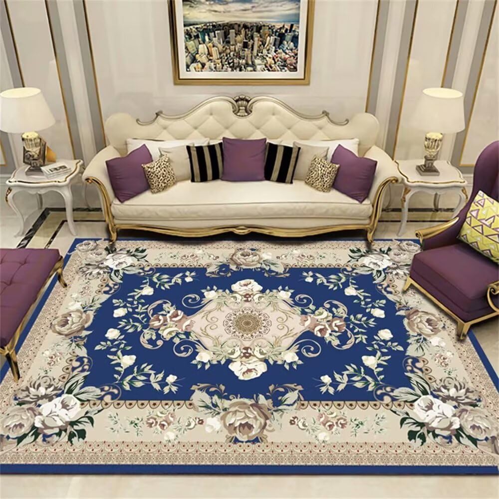Tapis poils courts bleu 70x140 absorbant l'humidité et super doux