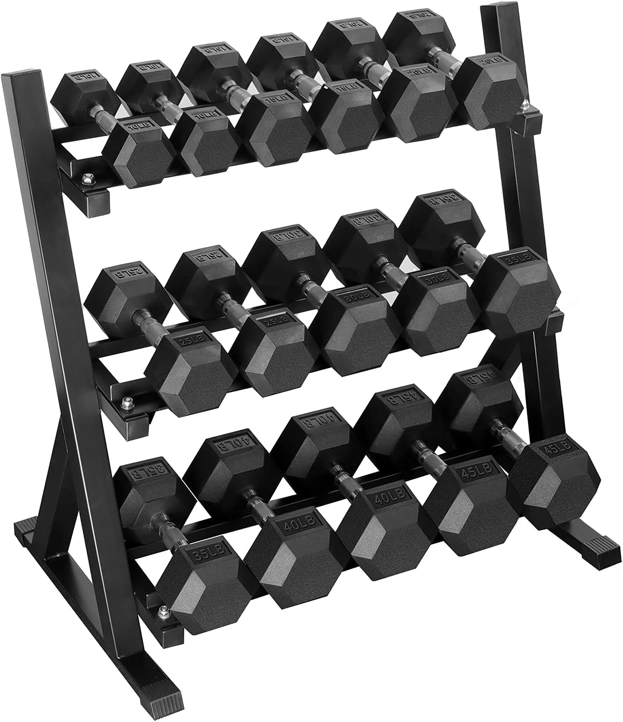 Zoomster 3 Tier Dumbbell Rack Stand for Home Gym, Weight Rack for Dumbbells Weight Storage Organizer : Sports & Outdoors