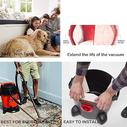 Miniatura 6 de Bolsas de filtro de repuesto de 5-8 galones para aspiradora tipo E - 9066100 90661 906-61 (paquete de 7)