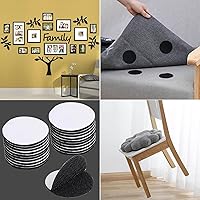 Vista 7 de Tiras de cinta autoadhesivas redondas de puntos grandes de 2 pulgadas, color negro, cinta adhesiva de montaje de doble cara, impermeable