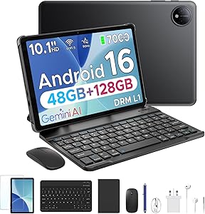 P10 10.1 inch Tablet, 48GB+128GB/TF 2TB, Android 16 Tablet with Gemini AI, 7000mAh, Unisoc T310 Quad-Core, 90Hz, 8MP+5MP, …