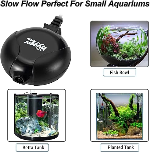 Miniatura 4 de hygger Mini bomba de aire silenciosa para acuario Bomba de aire de oxígeno de 1.5 vatios para pecera de 1 a 15 galones con clip de tubo de aire de