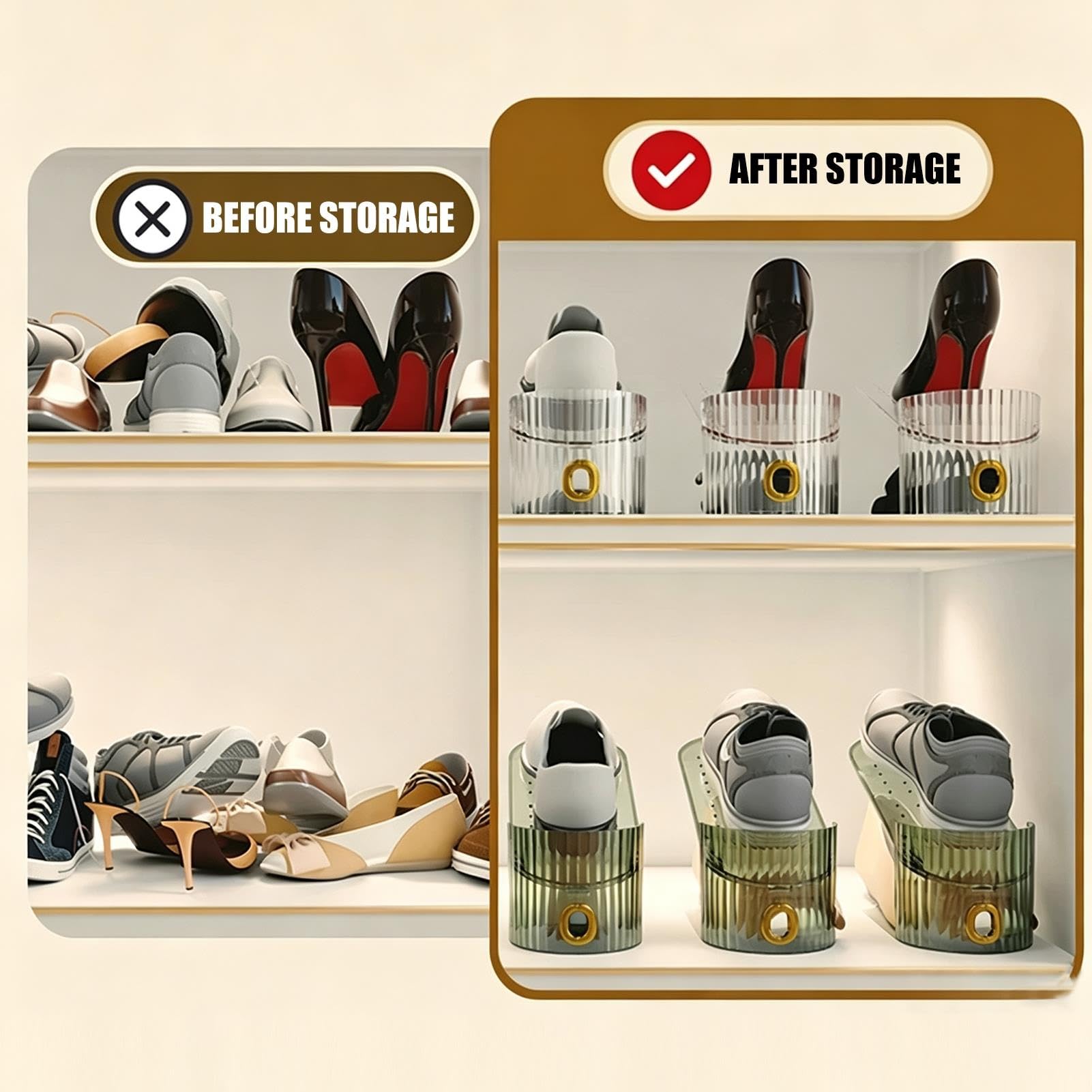 Organizzatore di Slot per Scarpe per riporre l'armadio, impilatore per