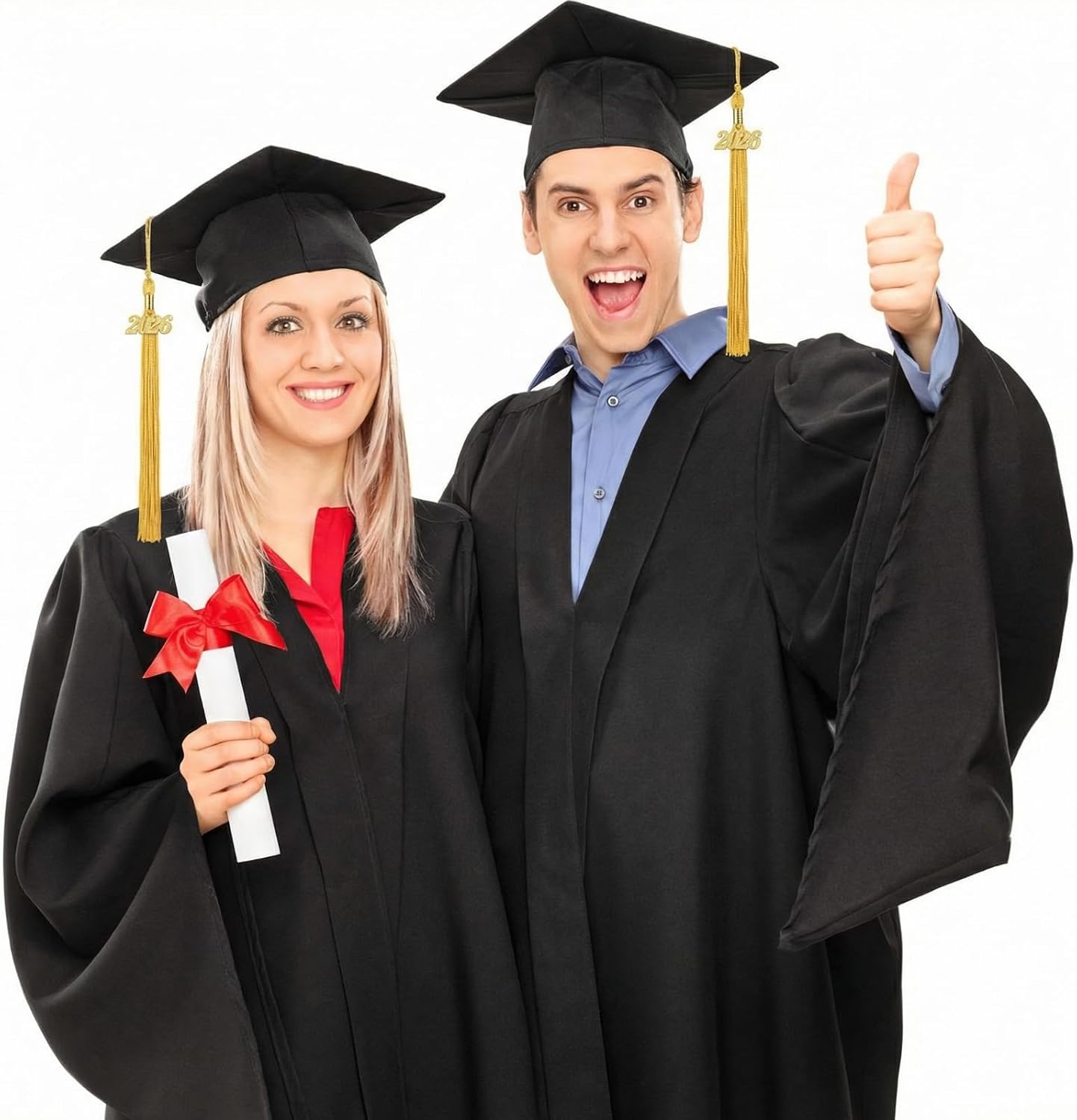 Yaomiao 14 Pieces 2026 Year Charm Graduation Tassel Academic Graduation Hat Tassel with Decoration for Graduates Ceremonies Parties Accessories(Silver)