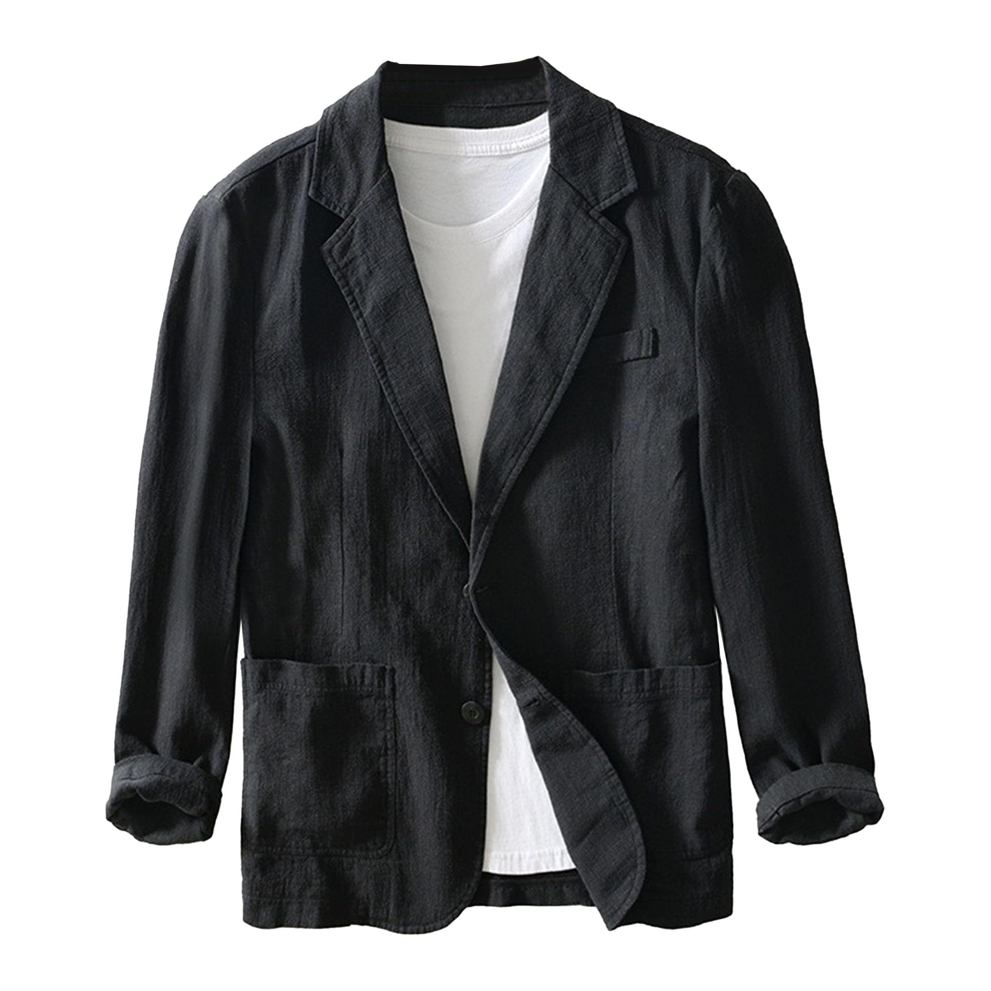 Blazer décontracté homme à 2 boutons veste ajustée légère texturée - 8