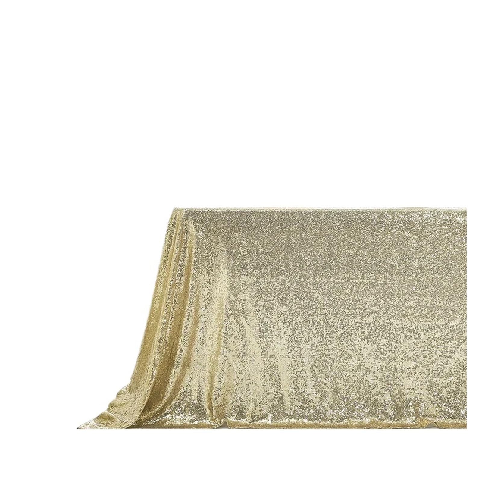 L6NqIAG Sequin Tablecloth Sequin Tablecloth Sparkle Cloth Rectangle Table Cover for Wedding Party Cake Banquet Decorations(Light Gold,140X180cm 1pc)