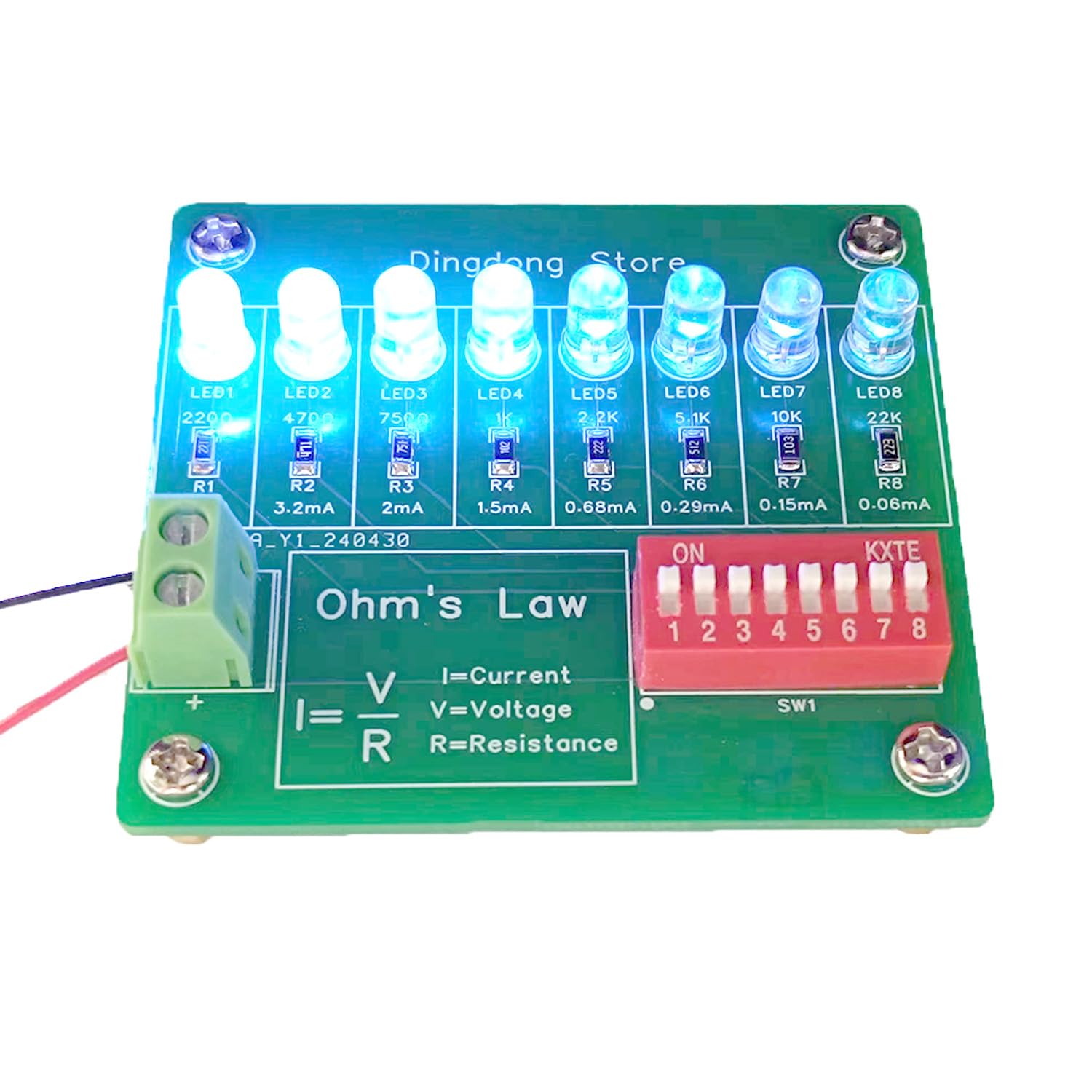 Soldering Practice Kit Experimental Kit for Current and Resistance Relationship Soldering Project Kit Experimental Equipment for SMD Resistors