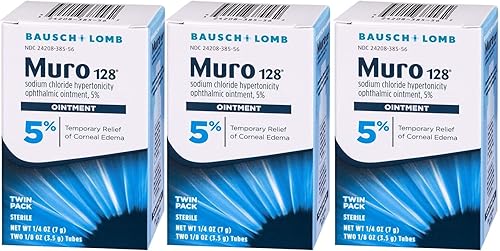 MUR0 128 Hipertonicidad de cloruro de soio 5% Ungüento, paquete doble 0.25 oz (7 g) (paquete de 3)