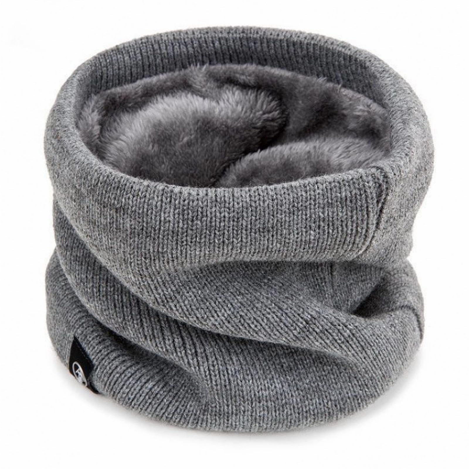 TIMEMEET Winter Neck Warmer Windproof Neck Thermal Knitted Snood Scarf for Men Women Fleece Knitted Thermal Snood for running cycling motorcycling (Grey)