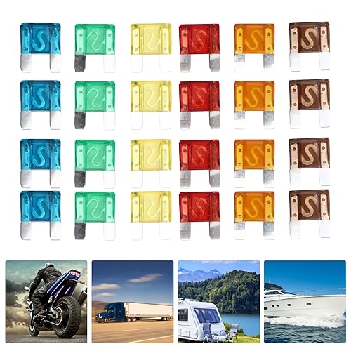 Miniatura 3 de Juego surtido de fusibles automotrices de 24 piezas, 20A, 30A, 40A, 50A, 60A, 70A, con caja de almacenamiento para marina, RV, cámper, barco