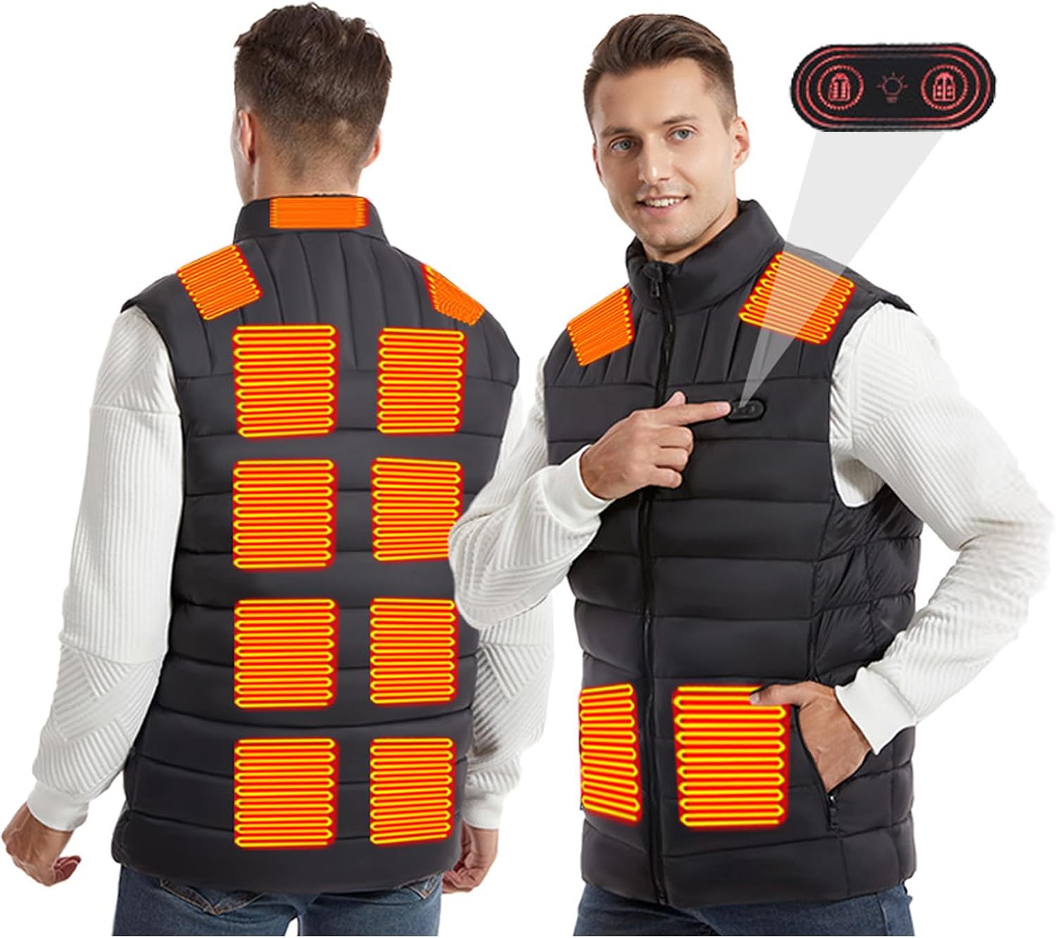Heated Vest for Women, Lightweight Electric Heating Jacket with 15 Heating Zones (Battery Pack Not Included)