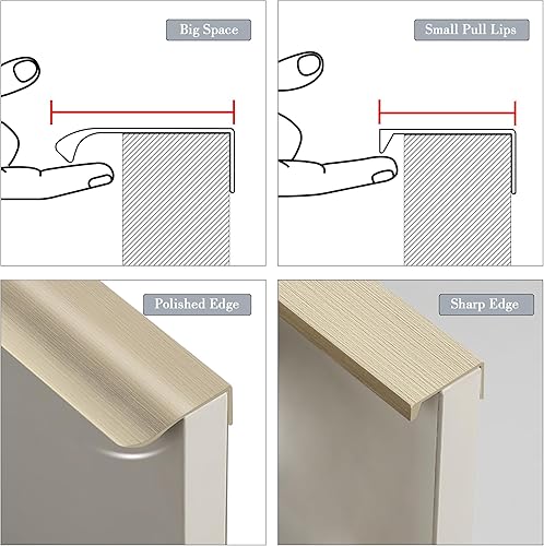 Miniatura 3 de JOOJA Paquete de 10 manijas de estilo moderno para cajones de muebles con borde de dedo, manijas ocultas para cajones de cocina, pomos (7.78