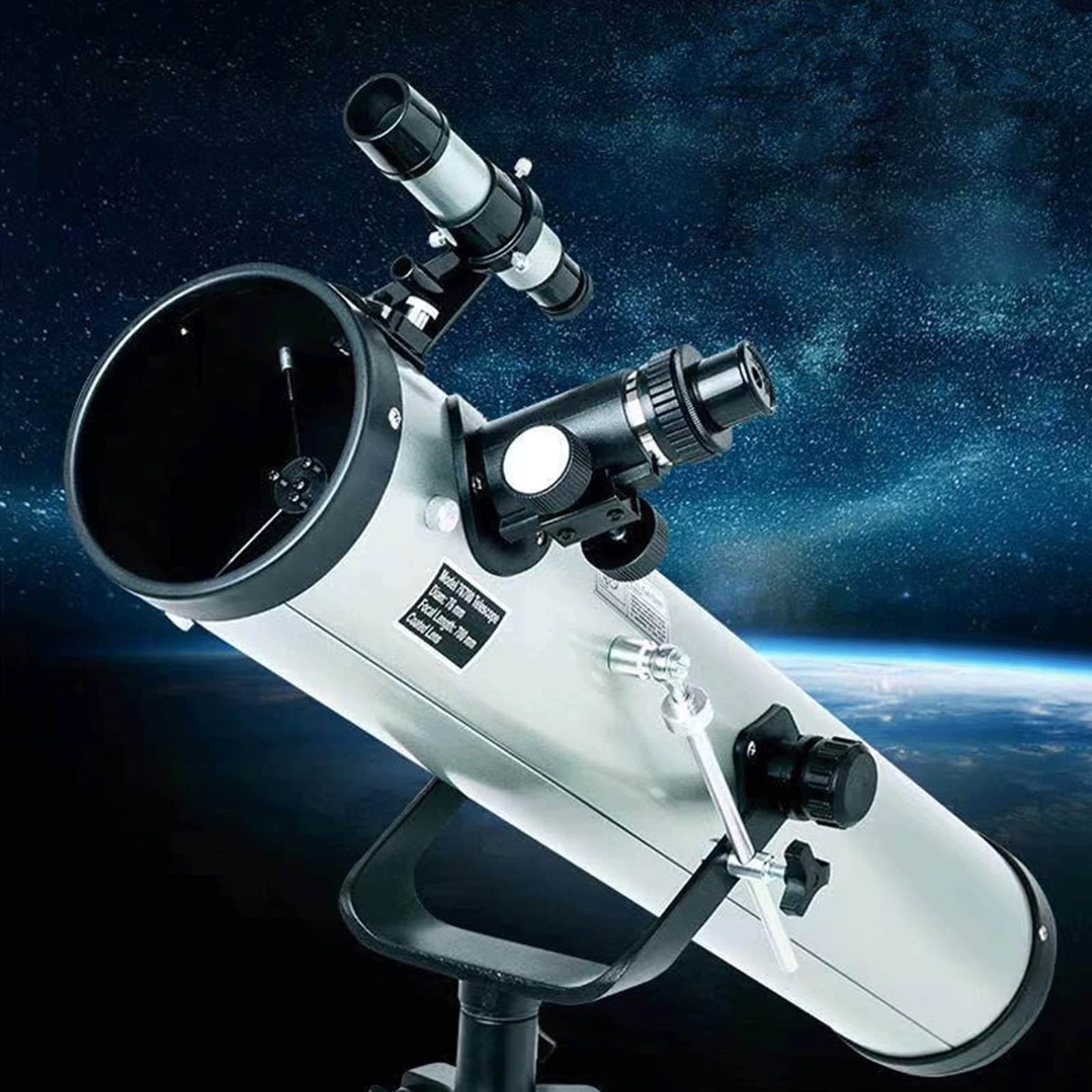 Timisea Kids Beginners Telescope, 76mm Aperture 700mm Focal Length Scope for Kids and Astronomy, Astronomical Refracting Telescope, with Adjustable Tripod, Phone Adapter, 3 Eyepieces (White)