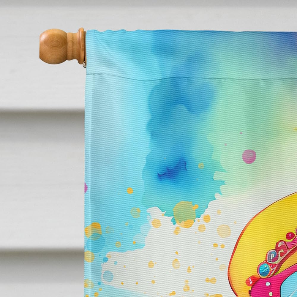 Caroline's Treasures DAC2484CHF Cavalier Spaniel Hippie Dawg House Flag Large Porch Sleeve Pole Decorative Outside Yard Banner Artwork Wall Hanging, Polyester, House Size, Multicolor
