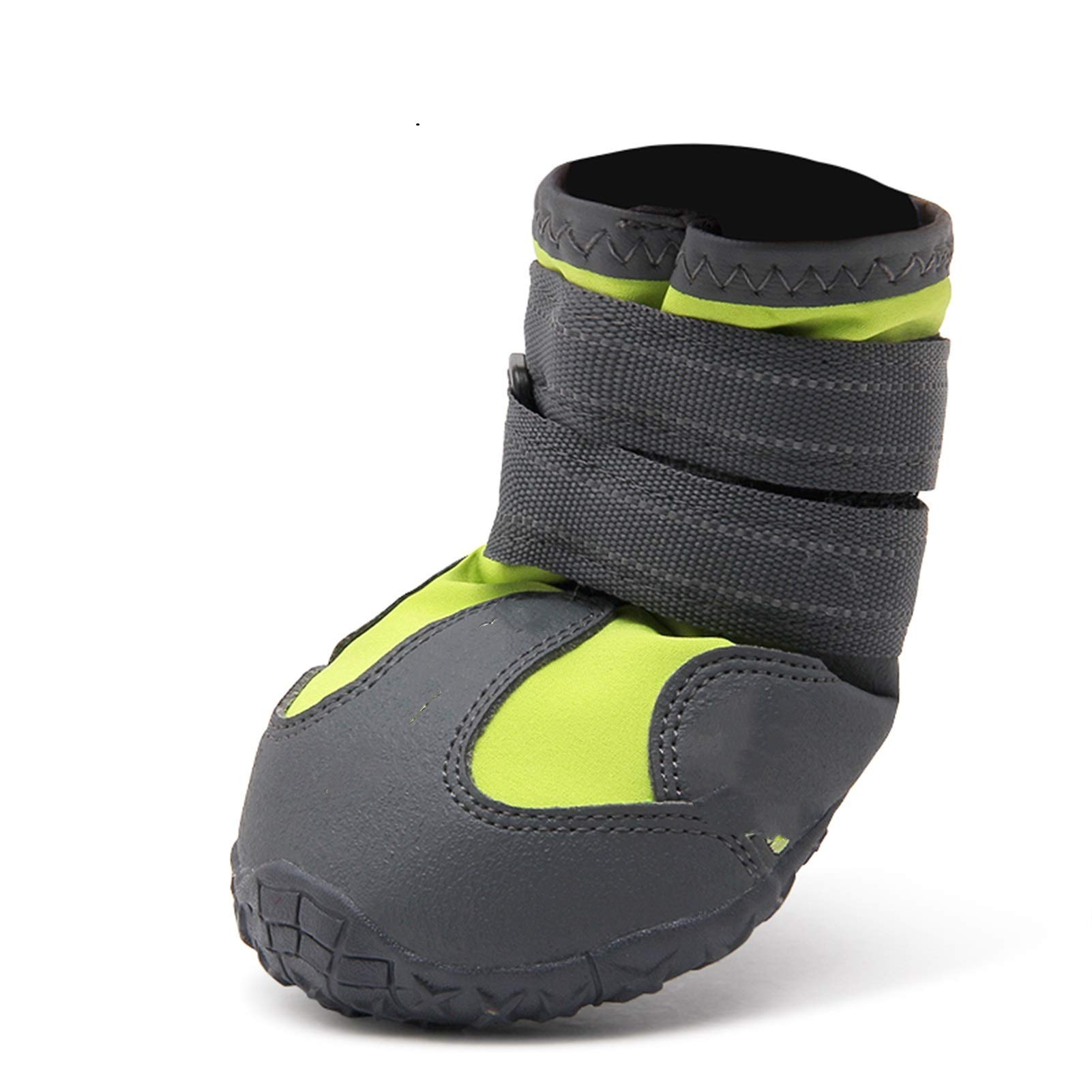 Hundeschuhe Hundeschuhe wasserdichte Anti-Rutsch-Regenstiefel Warmschnee für kleine mittelgroße Pet Sporttraining 303 (Color : Neon Yellow, Size : 6 (widest 6.4CM))